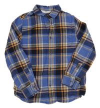 Modro-černo-oranžová kostkovaná košile M&S