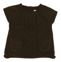 Hnědá vzorovaná svetrová vesta 