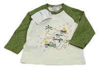 Nové - Smetanovo-khaki triko se zvířátky Mayoral