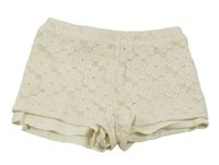 Smetanové květované úpletové kraťasy H&M
