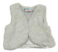 Bílá chlupatá podšitá vesta Topomini