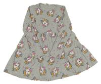 Šedé šaty s jednorožci H&M