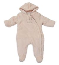 Světlerůžová plyšová zateplená kombinéza s králíčkem a kapucí Mothercare
