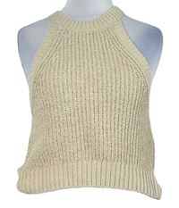 Dámský béžový pletený crop top H&M
