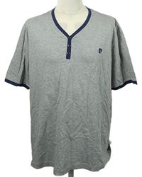 Pánské šedé tričko s knoflíčky Pierre Cardin