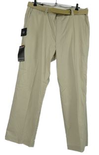 Nové - Pánské béžové plátěné kalhoty s páskem Farah vel. 38/29