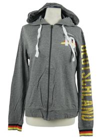 Dámská šedá propínací mikina s číslem a kapucí 