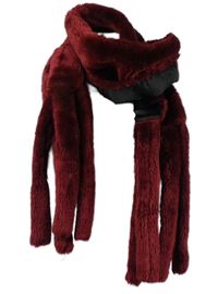 Dámská karmínová kožešinová šála s třásněmi Accessory