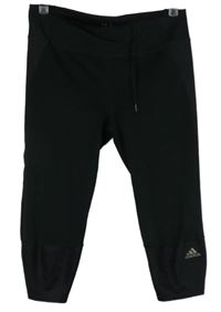 Dámské černé sportovní funkční capri legíny s logem Adidas 