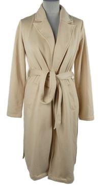 Dámský béžový teplákový kabátový cardigán s páskem Amisu 