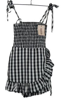 Nové - Dámský černo-bílý žabičkový letní skort overal MissGuided 