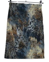 Dámská tmavomodro-béžová vzorovaná sukně Hennes 