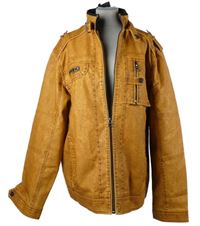 Pánská hořčicová koženková bunda 