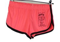 Dámské neonově růžové sportovní kraťasy s černým lemem 