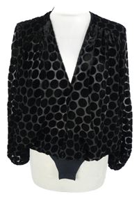 Dámské černé puntíkované tylové body Zara 