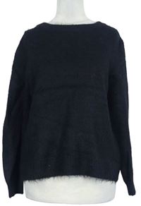 Dámský černý chlupatý svetr H&M