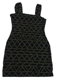 Černo-béžové vzorované šaty