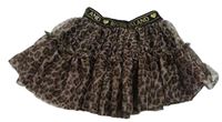Béžová tylová sukně s leopardím vzorem River Island