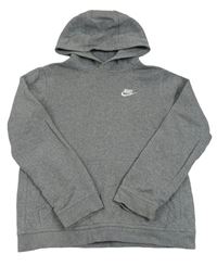 Šedá mikina s logem a kapucí Nike