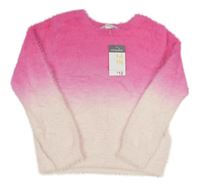 Neonově růžovo-růžový chlupatý svetr Primark