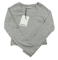 Nové- Šedé crop triko Bershka