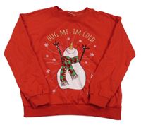 Červená mikina se sněhulákem zn. Only