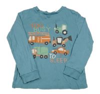 Modré triko s auty H&M