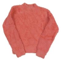 Růžový chlupatý svetr 