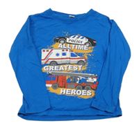 Modré triko s auty Dopodopo