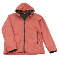 Růžová melírovaná softshellová bunda s kapucí CMP