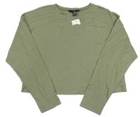 Nové - Khaki crop triko New Look
