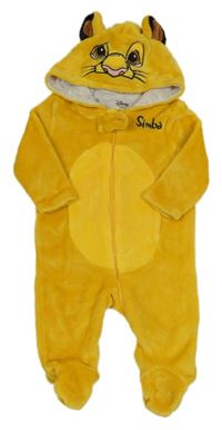 Žlutá chlupatá podšitá kombinéza s kapucí- Simba Disney