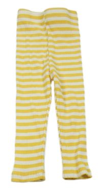 Žluto-bílé pruhované legíny 