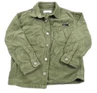 Khaki manšestrová košilová bunda Zara