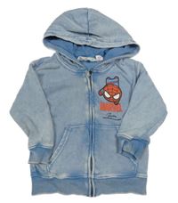 Světlemodrá propínací mikina se Spidermanem a kapucí H&M