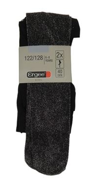 Nové - černo-stříbrné silonky Ergee