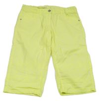 Neonově žluté plátěné capri kalhoty s hvězdami Staccato