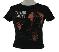 Dámské černé crop tričko Taylor Swift