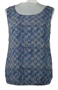 Dámská tmavomodro-bílá vzorovaná halenka Tom Tailor