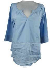 Dámská světlemodrá halenková tunika s hlubokým výstřihem 