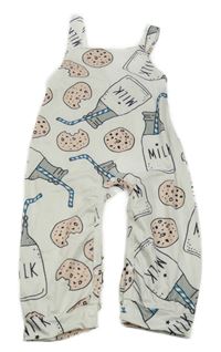 Bílé laclové kalhoty s mlíkem a sušenkami Shein