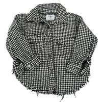 Černo-bílý kostkovaný košilový kabát Zara