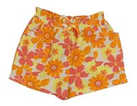 Bílo-citronovo-oranžové květované kraťasy Primark
