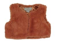 Cihlová chlupatá podšitá vesta Primark