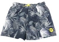 Antracitové plážové kraťasy s listy H&M