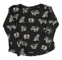 Antracitové triko se zvířaty H&M