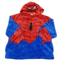 Modro-červená chlupatá oversize mikina s kapucí - Spiderman Marvel