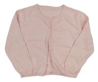 Světlerůžový propínací svetr s 3D puntíky Matalan