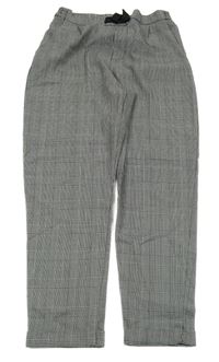 Šedo-černé vzorovano/kostkované kalhoty H&M