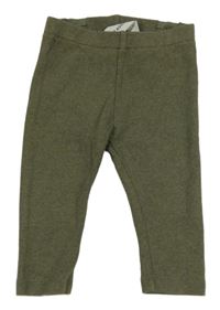 Khaki žebrované legíny H&M